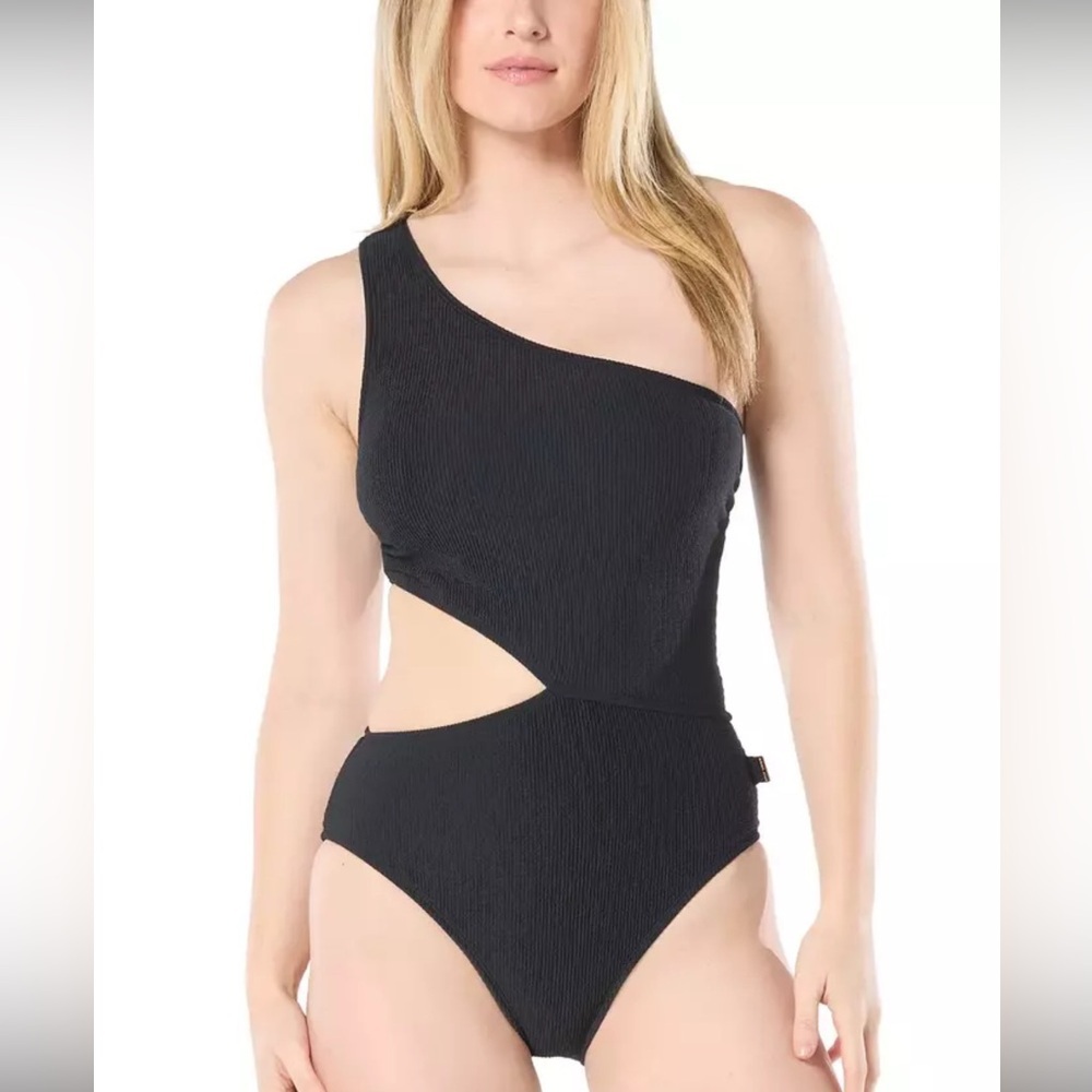 Michael Kors Women's One-Shoulder Side-Cutout Swimsuit Size 10 New